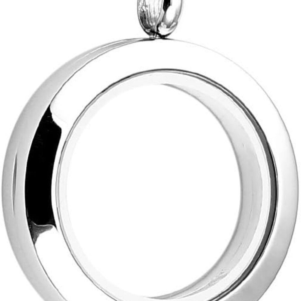 25mm/30mm Living Floating Memory Glass Locket Necklace - Stainless Steel Secure